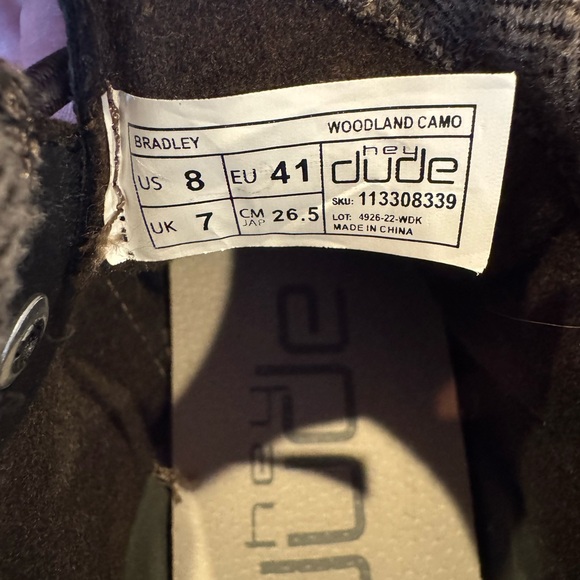 Hey Dude Bradley “Woodland Camo” Boots - Picture 5 of 5